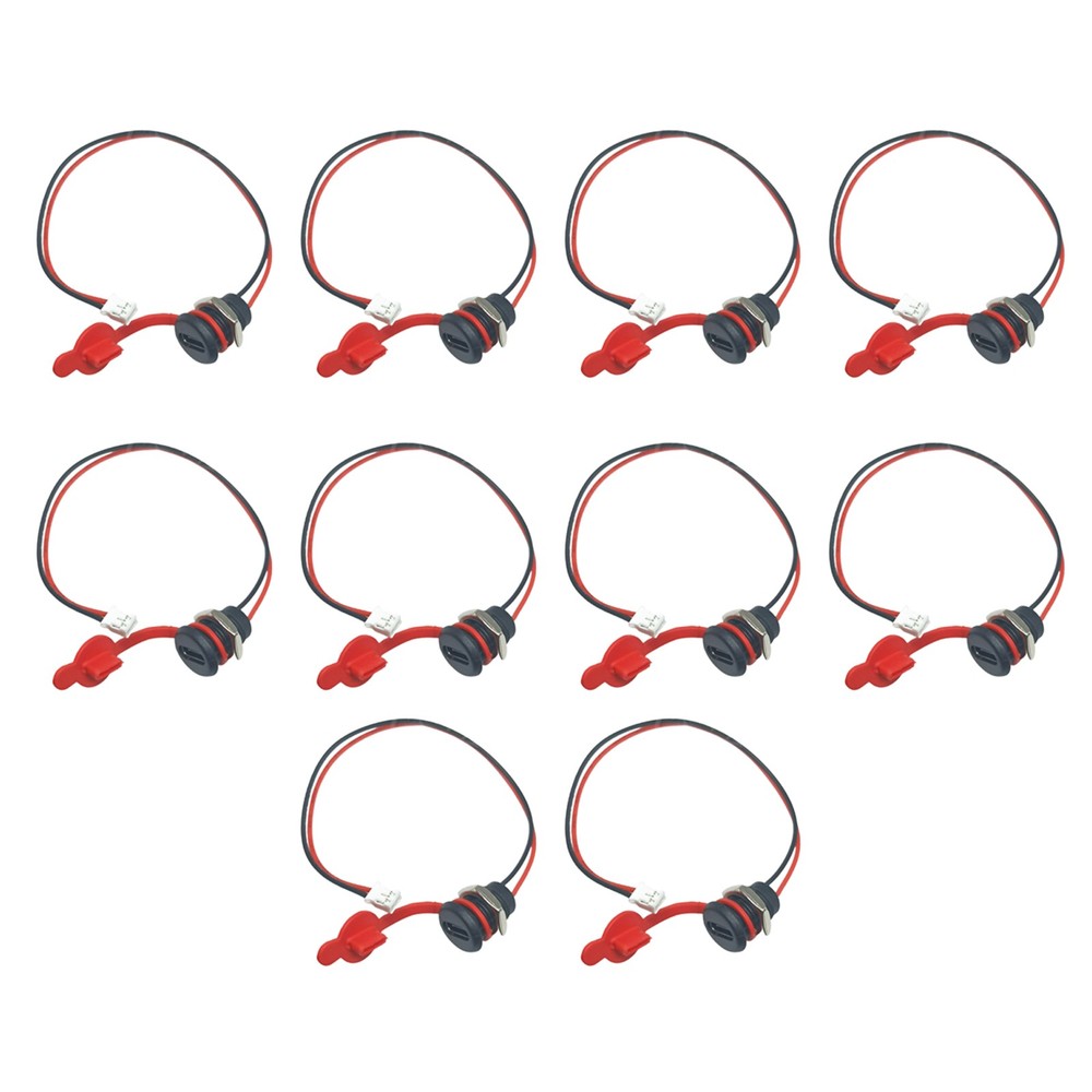 10pcs USB Connector Type-C Waterproof With Nut Locking Female Charging JACK