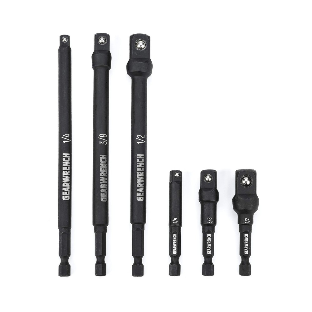 GEARWRENCH 6 Pc 1/4" Drive Hex Shank Impact Socket extensions - One Size
