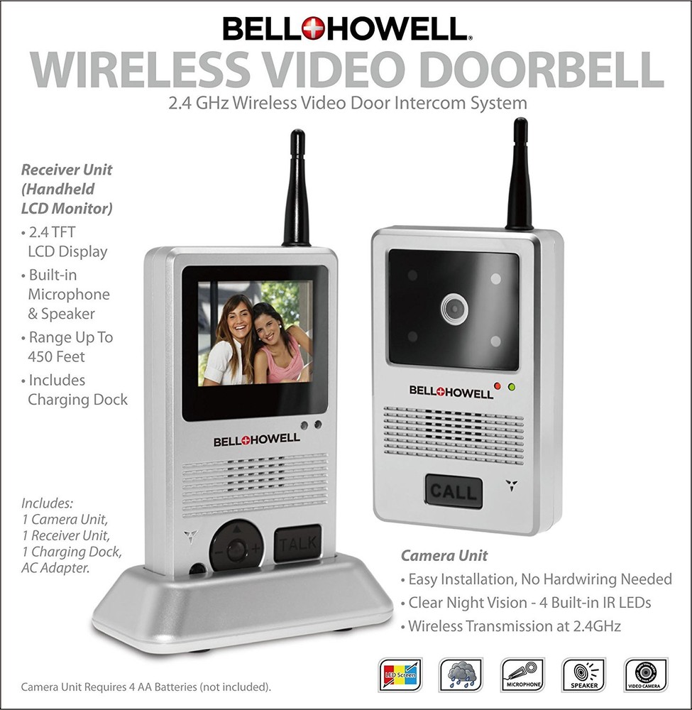 Bell + Howell Wireless Video Doorbell Intercom System - Brand New!