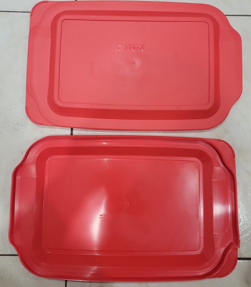 [2]Pyrex Replacement Lid 232-PC 2-Qt Red Plastic Rectangle Cover for Pyrex Dish