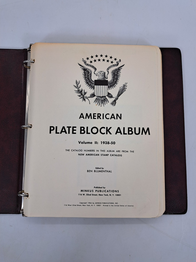 The American Plate Block Album Volume 2 1938-1968 Minkus (129 Plate Blocks)
