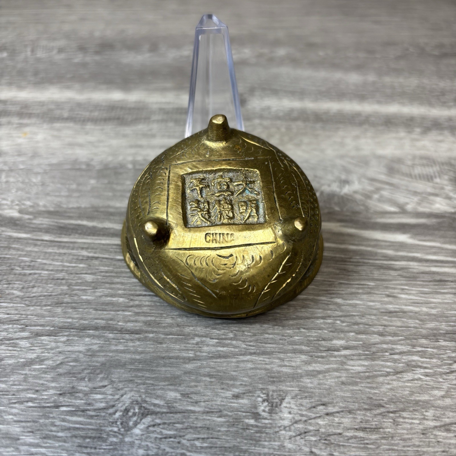 Vintage Chinese Brass Censer Tripod Incense Burner Xuande Reign 6 Hallmarks 2”