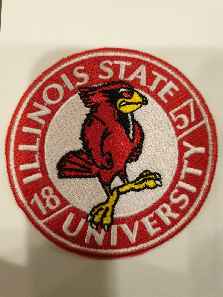 ISU Illinois State Redbirds  Embroidered Iron On Patch  3" x 3"