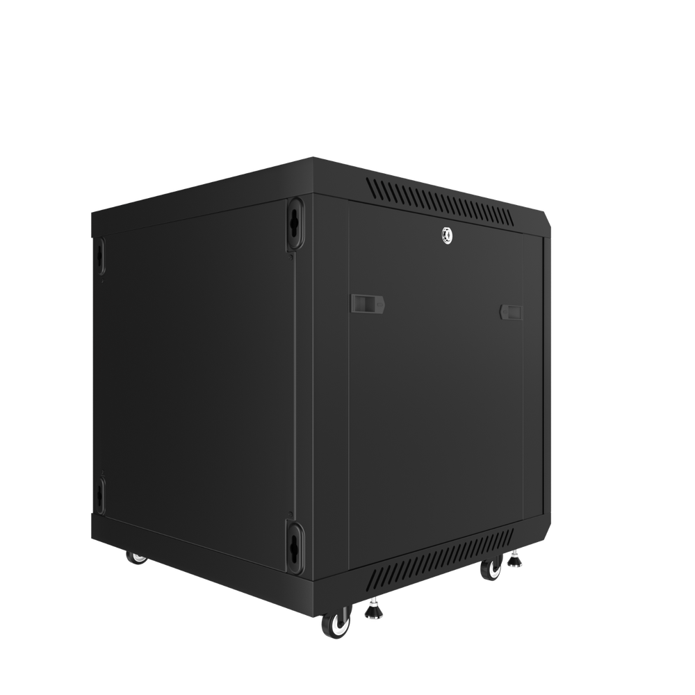 12U Server Rack Locking Network Cabinet Data Enclosure with PDU-Feet-Fan-Shelf