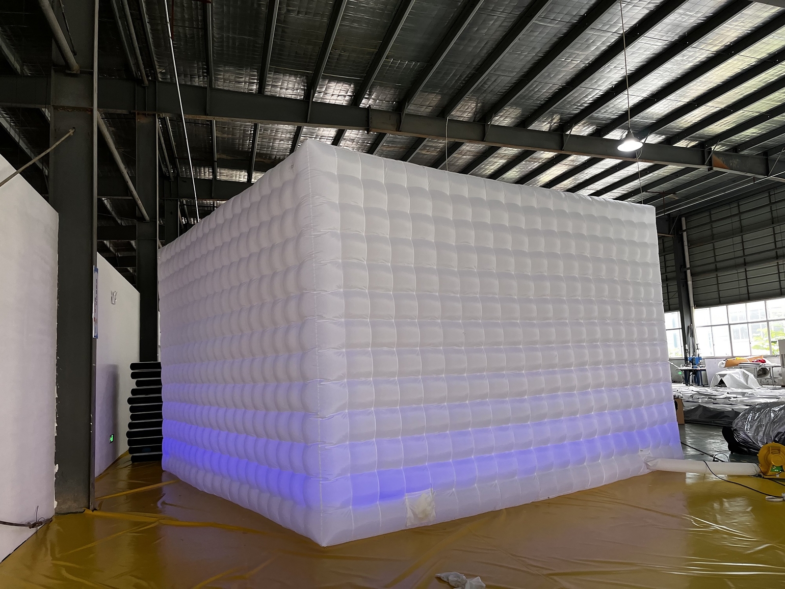 8M Giant Inflatable NightClub Inflatable Cube Tent With LEDs For Party Wedding