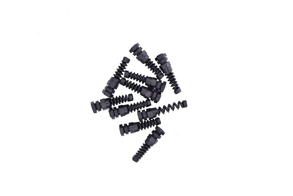10pcs IP68 Waterproof M12 PG7 Plastic Cable Gland Connector Plastic Flex Spir...