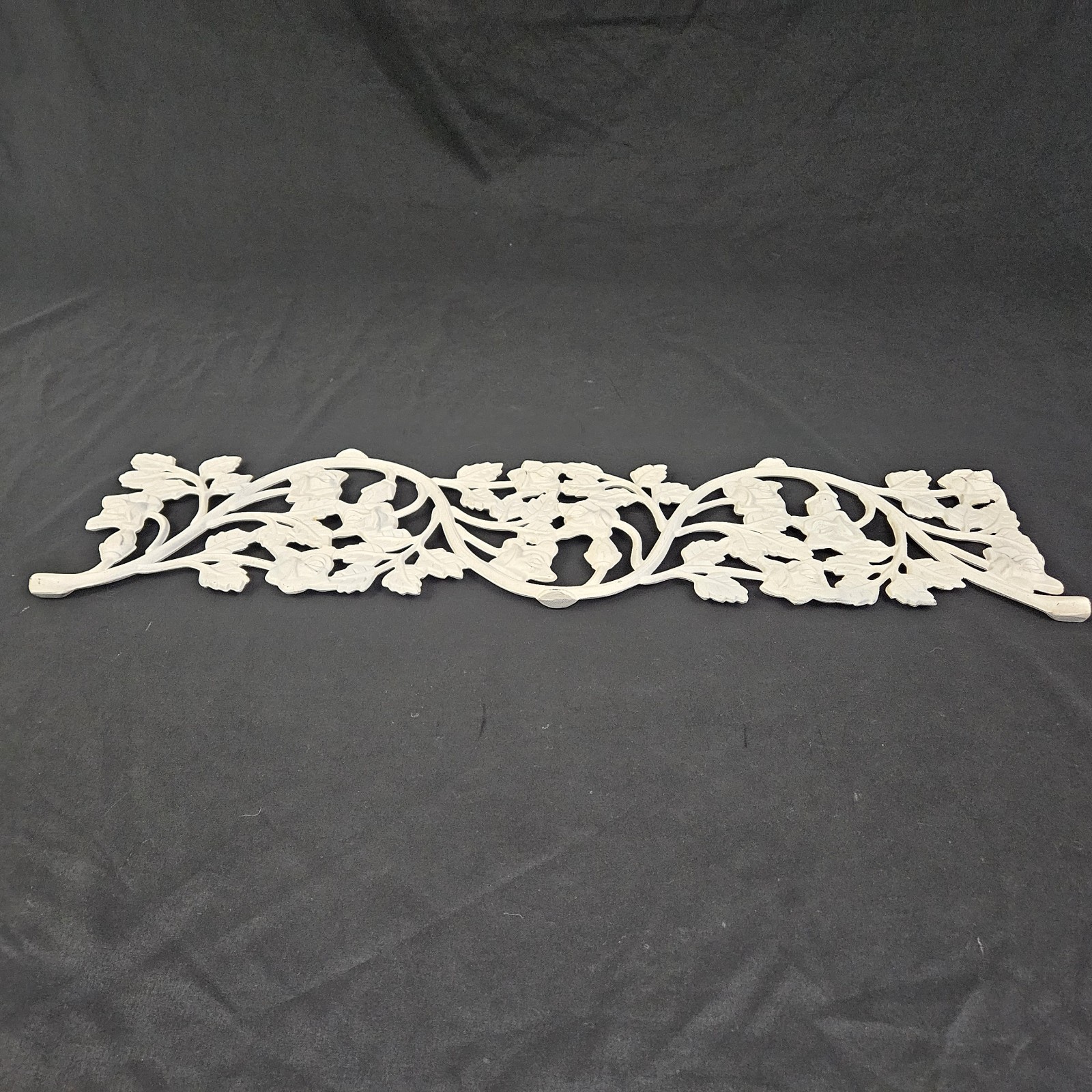 Vintage cast metal garden trellis wall decor pediment onlay