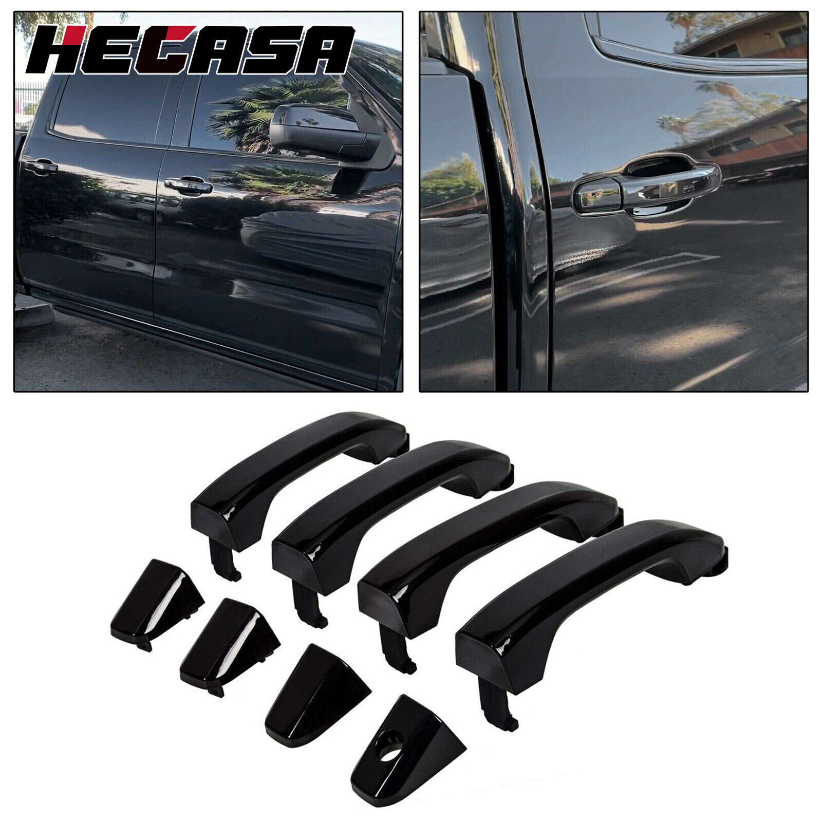 For 23236150 Silverado Sierra 2014-2019 Gloss Black Painted 4 pcs Door Handles