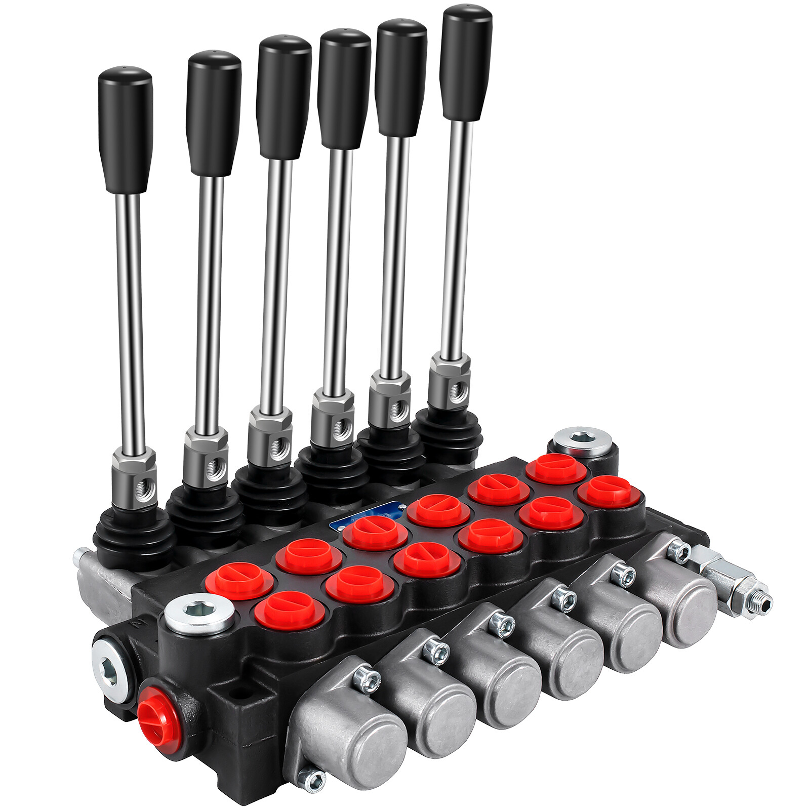 Hydraulic Backhoe Directional Control Valve w/ 2 Joysticks, 6 Spool, 11 GPM