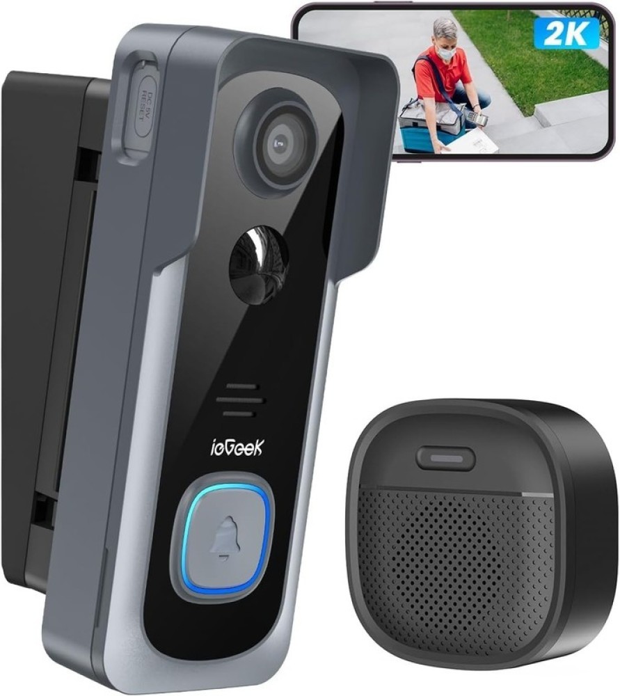 ieGeek 2K Doorbell Camera Wireless AI Detection & No Subscription Includes Chime
