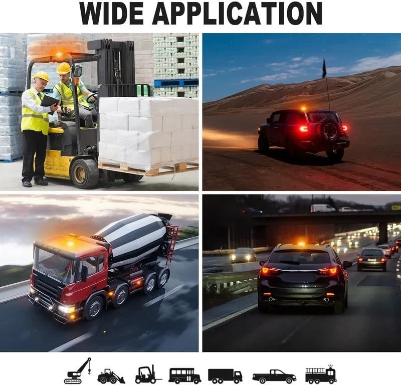 Magnetic Wireless Strobe Light, Waterproof Rechargeable LED Beacon Lights for Tr