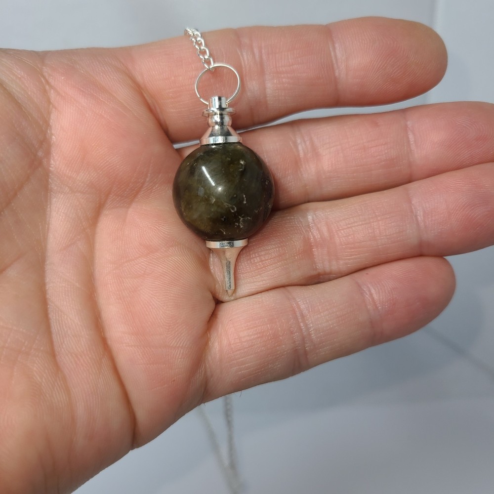 Labradorite Sephoroton Ball Sphere Crystal Dowsing Pendulum Divination Tool