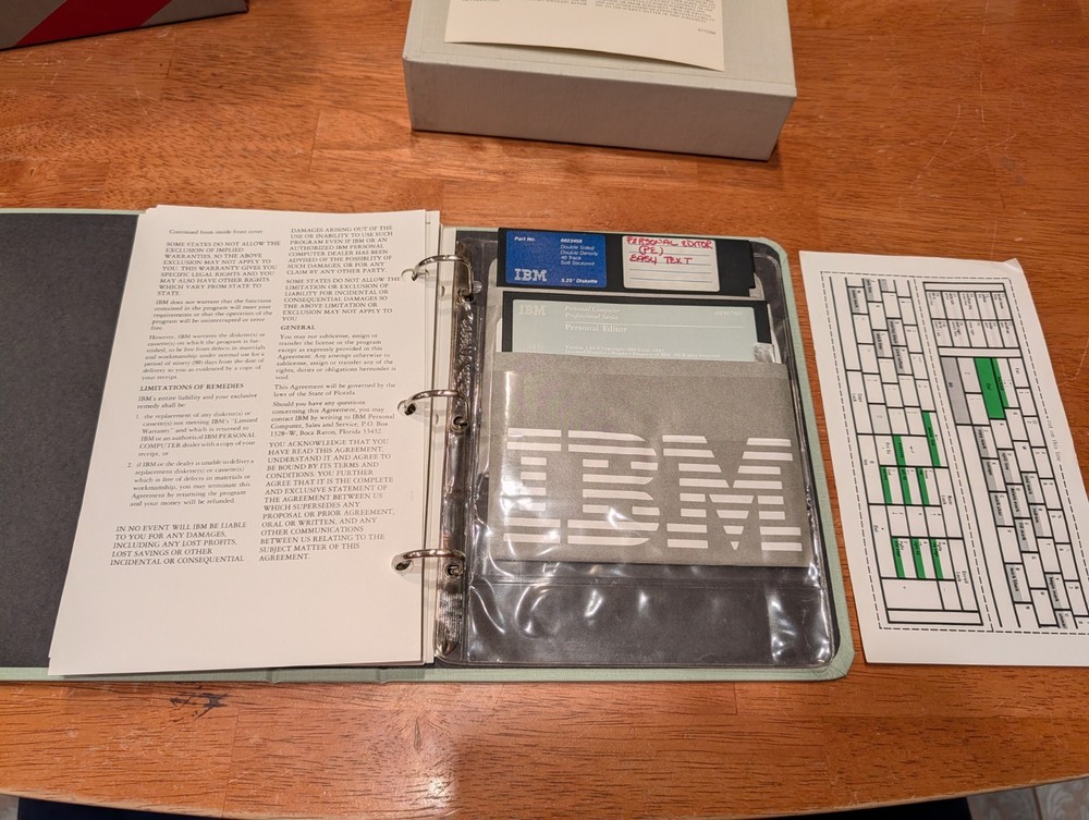 IBM PC- Personal Editor - 6024051 - Manual and software - untested
