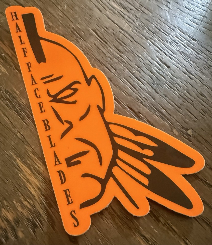 Half Face Blades Logo Orange Sticker