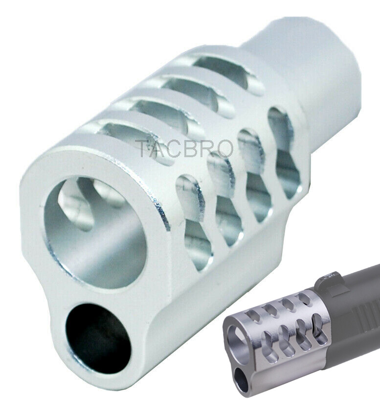Silver Anodized Aluminum 1911 .45ACP Muzzle Brake Type-A