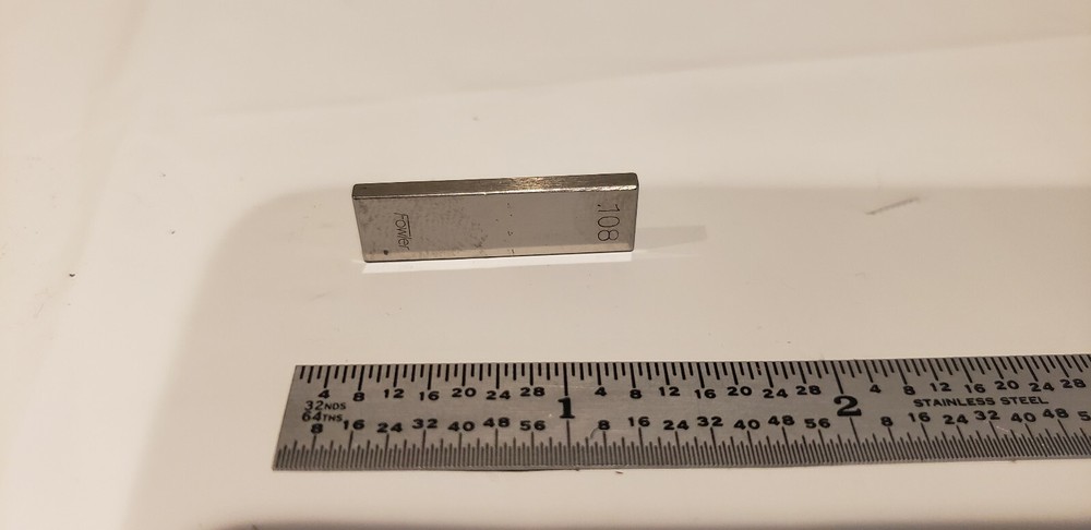 .108" Fowler Rectangular Steel Gage Gauge Block.