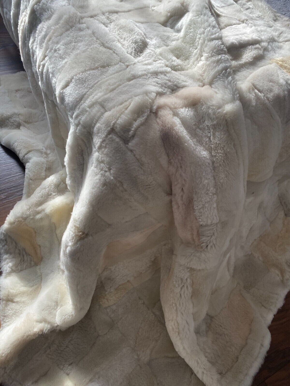 Double Bed Cover Sofa Blanket TOSCANA Wool Shearling Sheepskin Rug 160x200cm