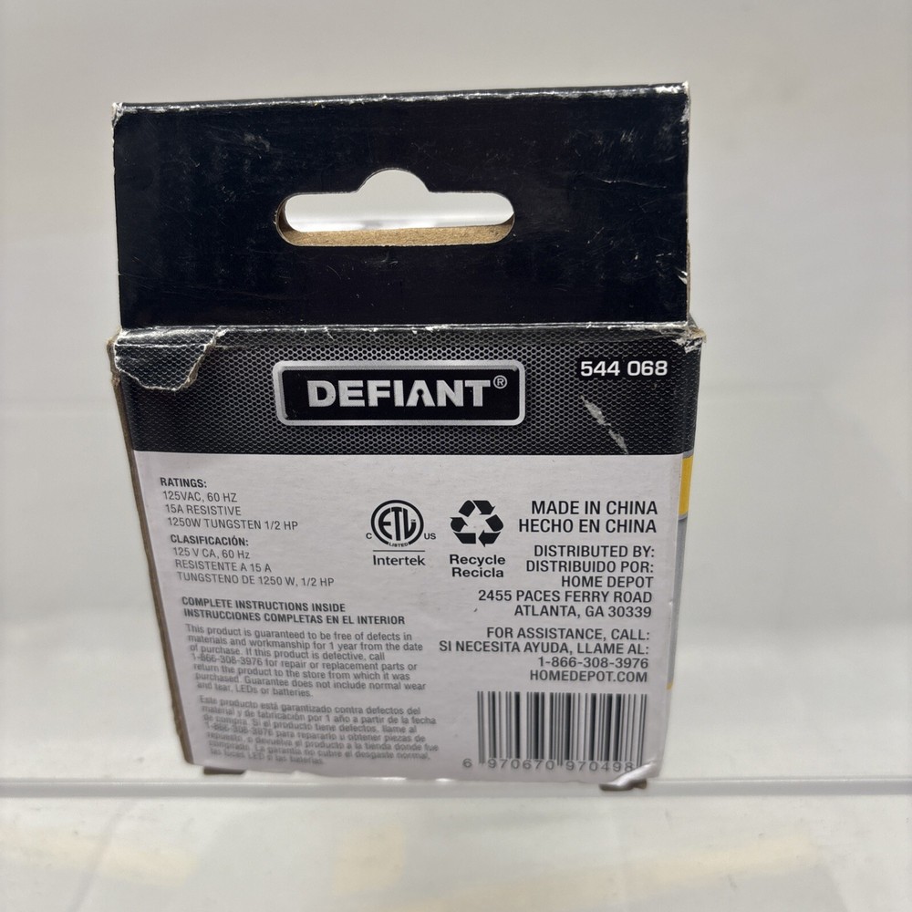 3 X Defiant 24-Hour Indoor Plug-In Basic Mechanical Timer White 544 068 B16