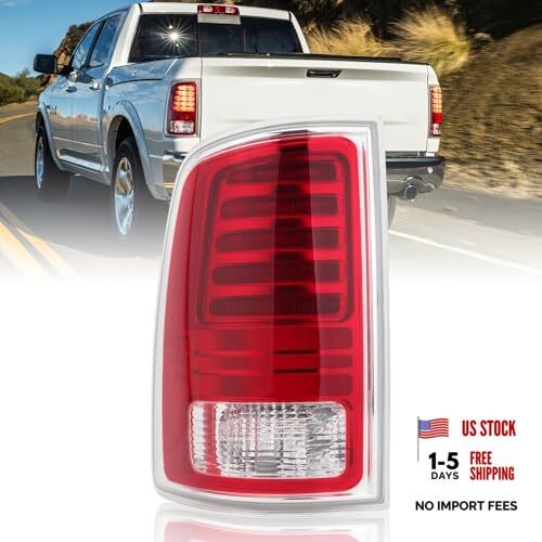 LED Tail Light Assembly Compatible with Dodge Ram 1500 2013 Left Driver Side