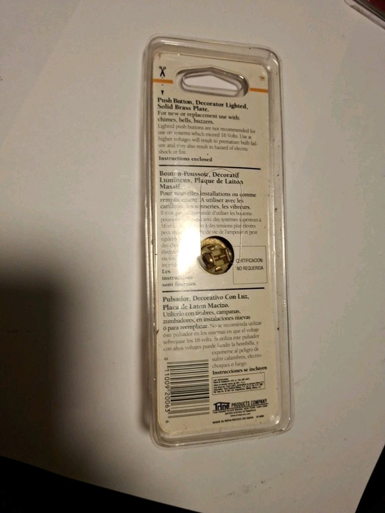 Doorbell Button Lighted Brass