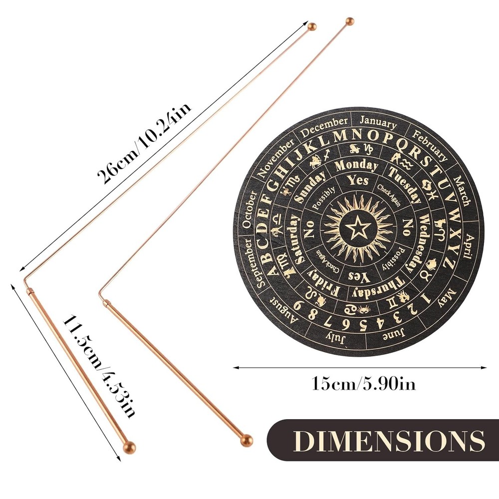 99.99% Copper Dowsing Rods - 2PCS Divining Rods+Dowsing Pendulum + Divination