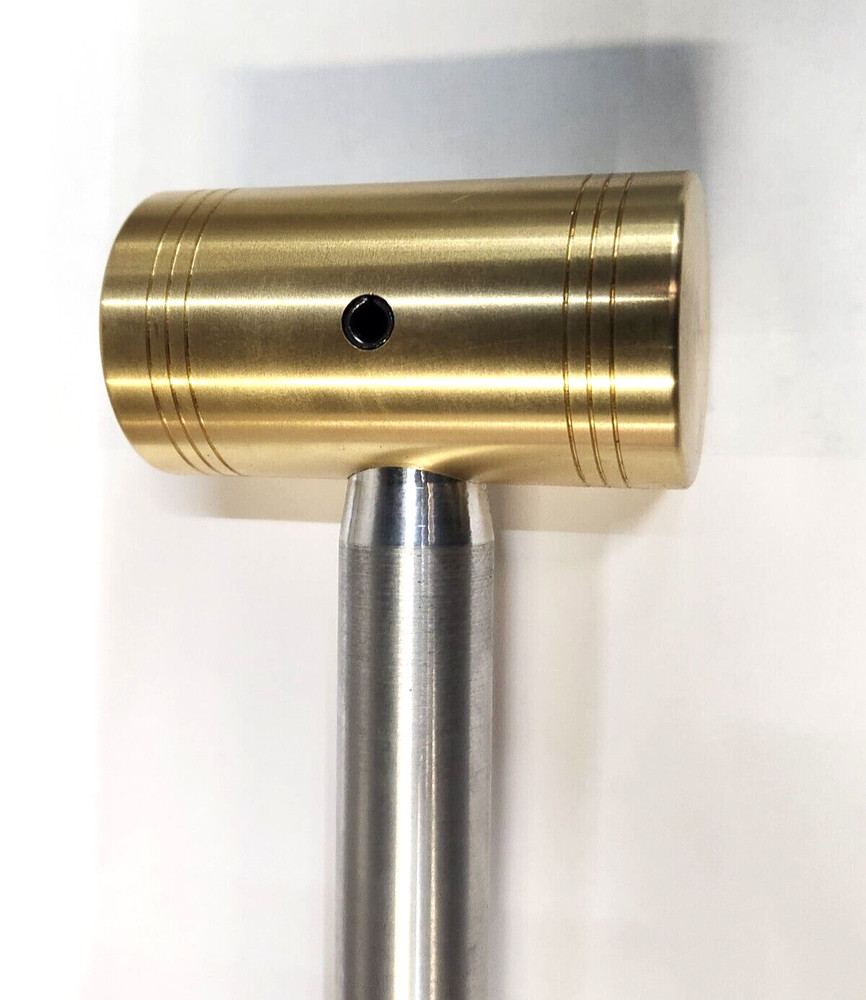 3 POUND SOLID BRASS HAMMER* KNURLED 1" SOLID ALUMINUM HANDLE * MADE IN USA*