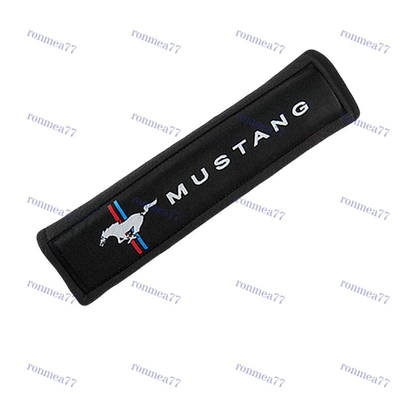 2PCS Black Soft Car Seat Belt Shoulder Cushion Cover Pad Fit For Mustang Auto