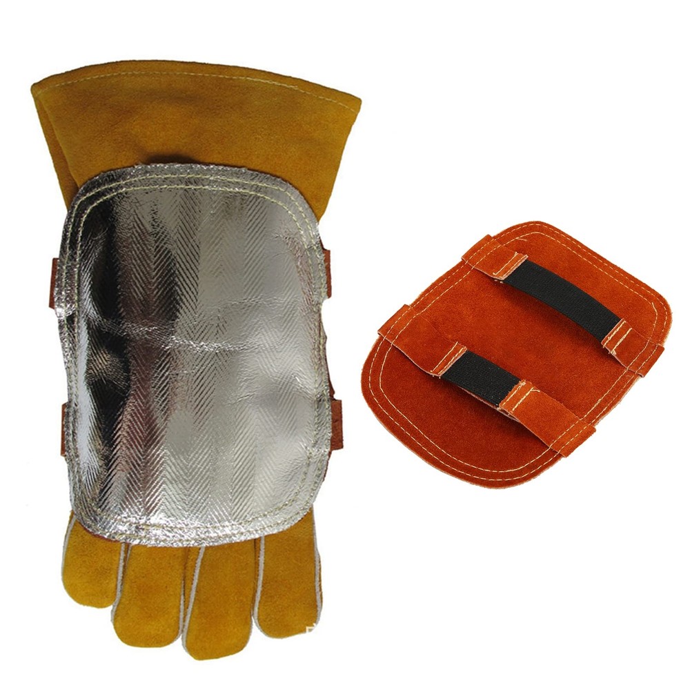 Hand Heat Shield Welding Hand Pad Split Cowhide Leather Aluminized Back Welding