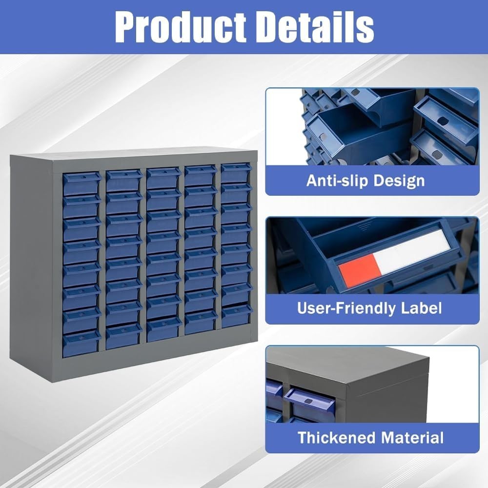 40 Drawers Parts Cabinet, Bolt & Nut Storage, Hardware Tool Organization Shelves