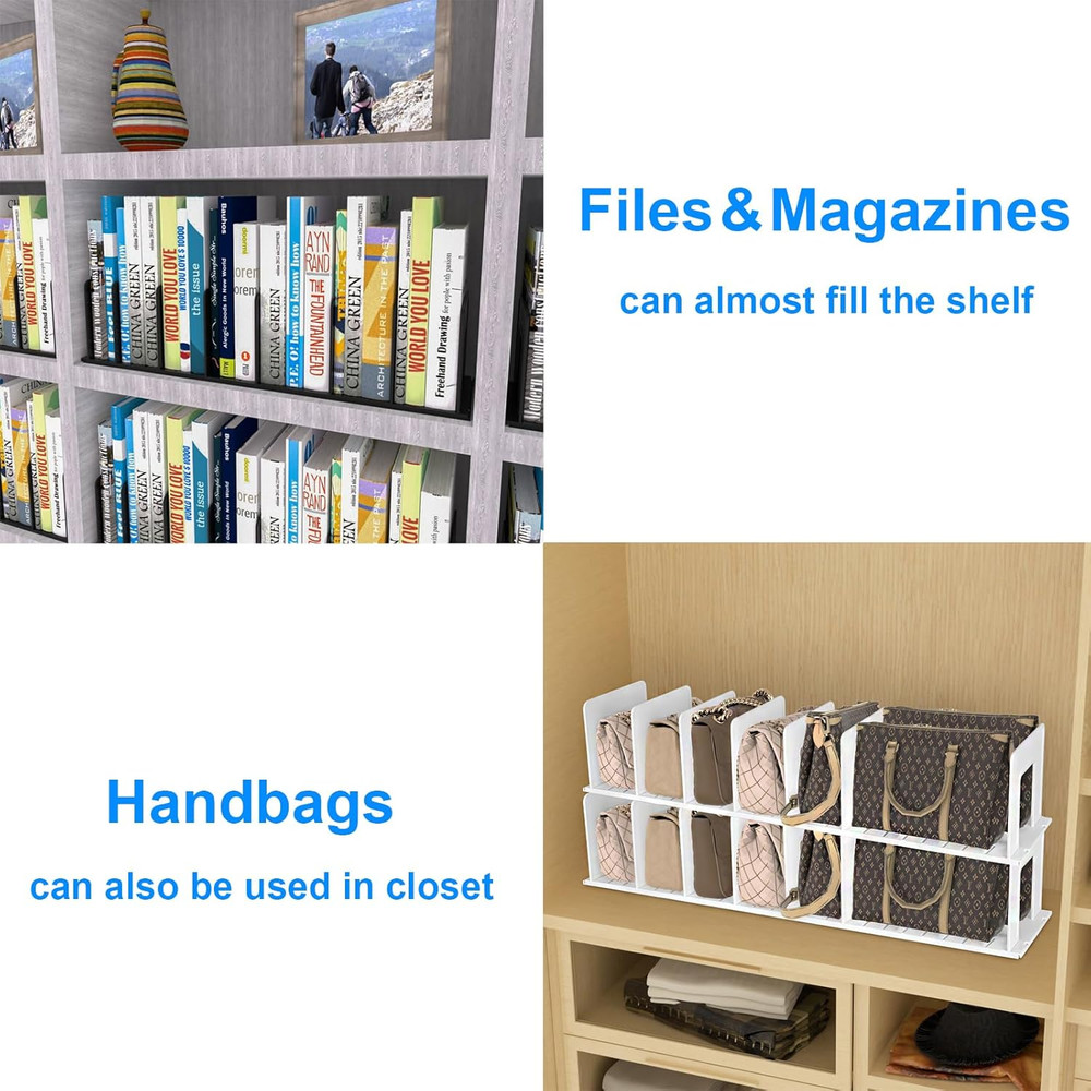 Adjustable Vertical File Sorter Sturdy Plastic Expandable Upright File Holder, D