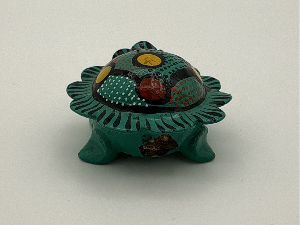 Mini Bobble-Head, Turtle Hand Crafted / Painted **Has Some Paint Chips**