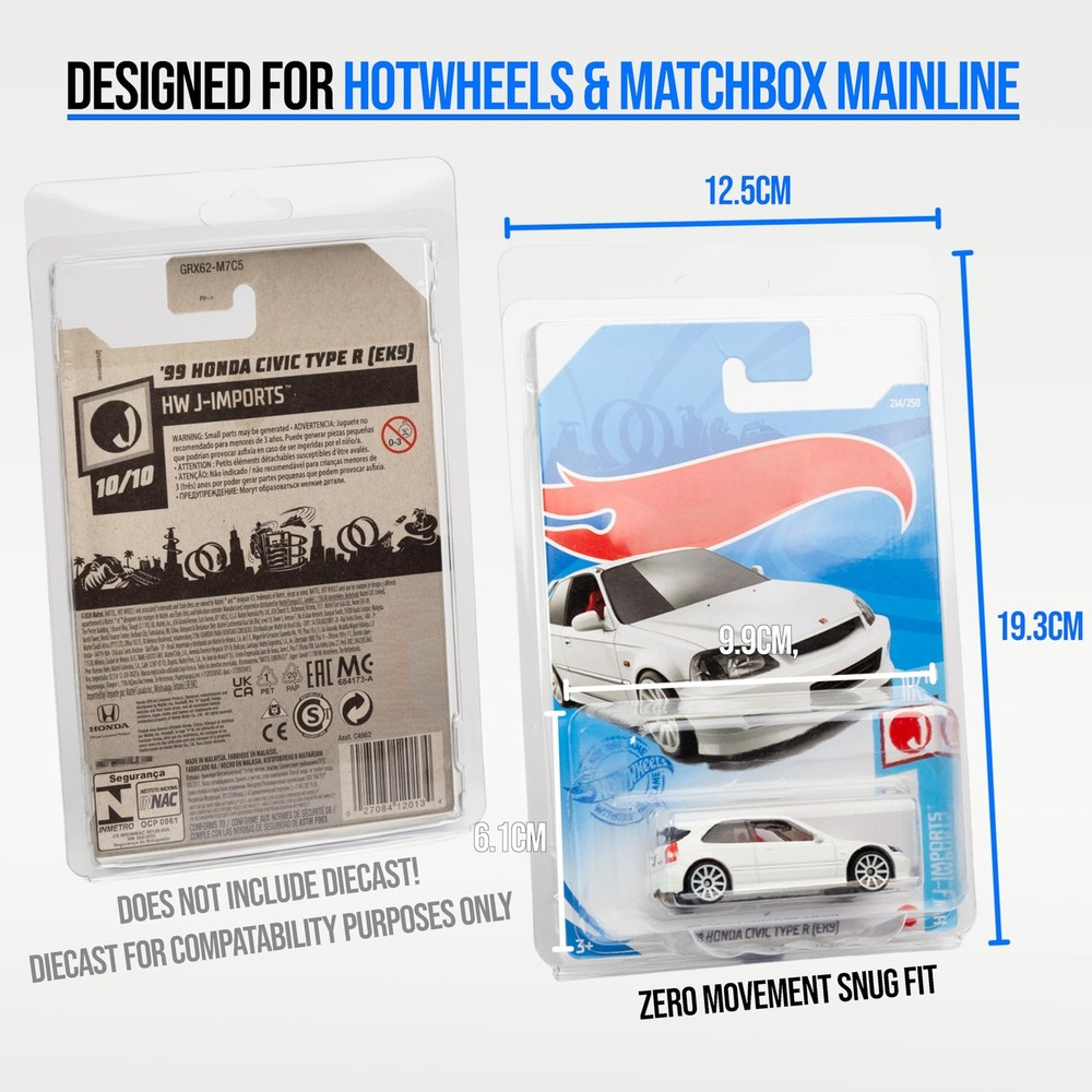 Plastic Protector Case Compatible with Hot Wheels Mainline Series Two Part Di...
