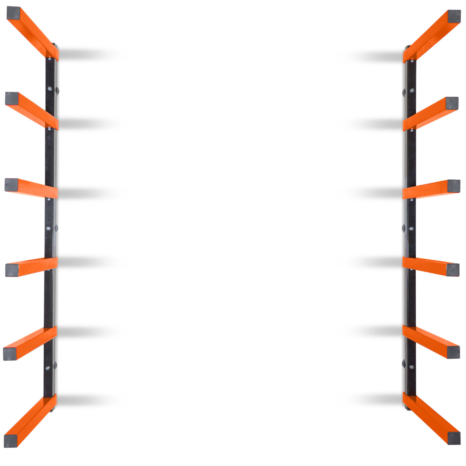 Lumber Wood Storage Metal Rack with 6-Level Wall Mount – Orange Organizer