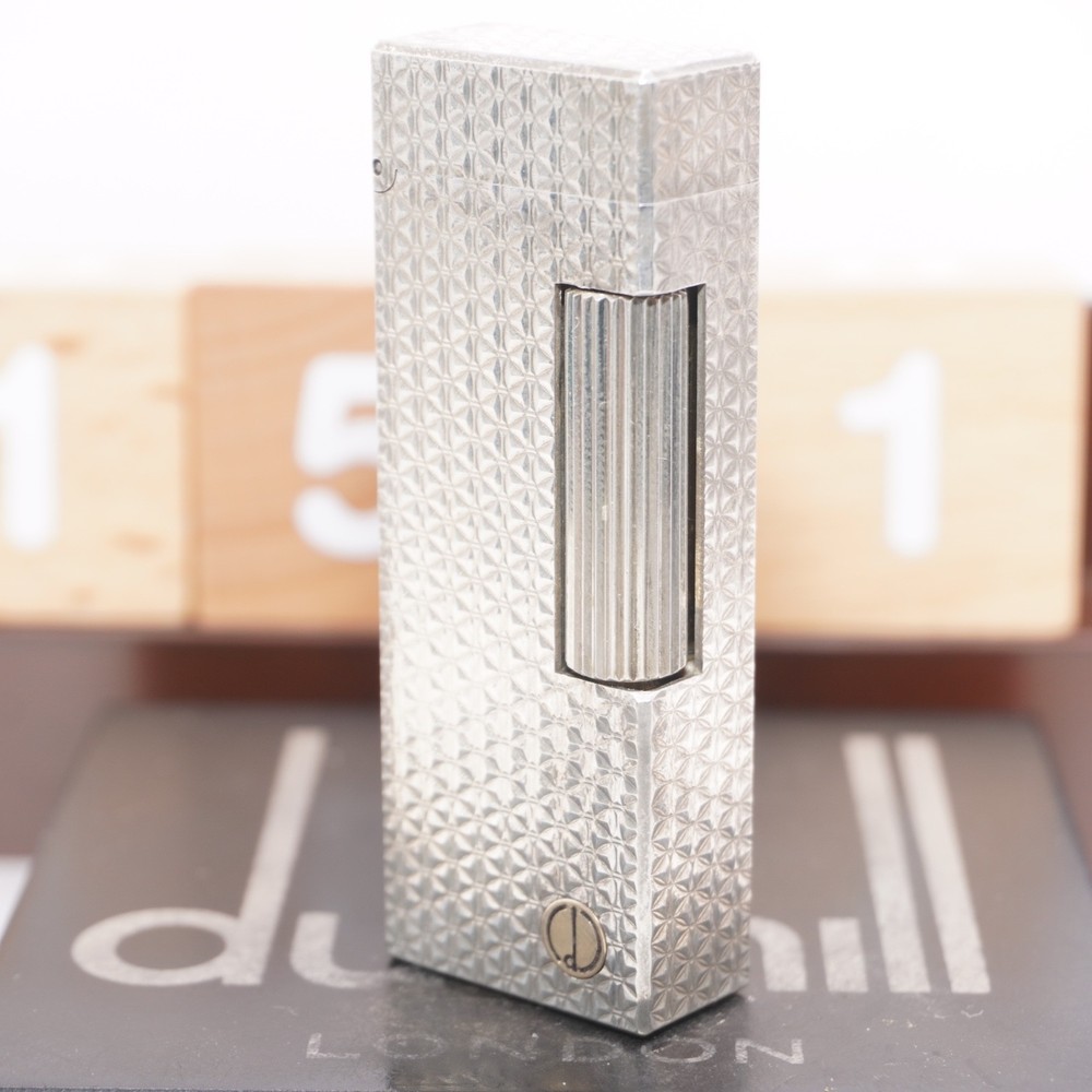 Dunhill Lighter Silver Botanical Pattern_Ultrasonically Cleaned_Working