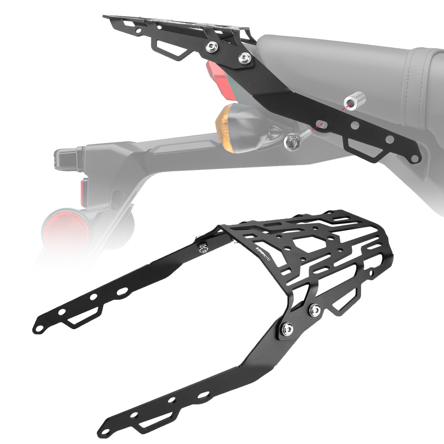 KEMIMOTO Rear Rack Tail Storage Luggage Carrier For 2022-2025 Honda Grom/ 125