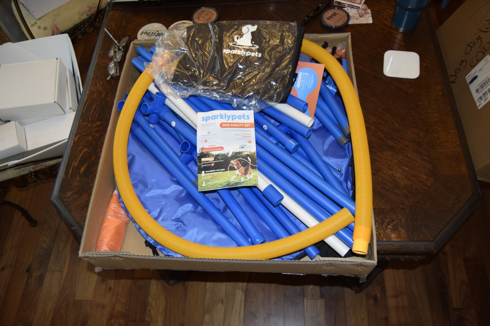 New! Sparklypets Dog Agility Obstacle Training Course Kit - Yard Excercise