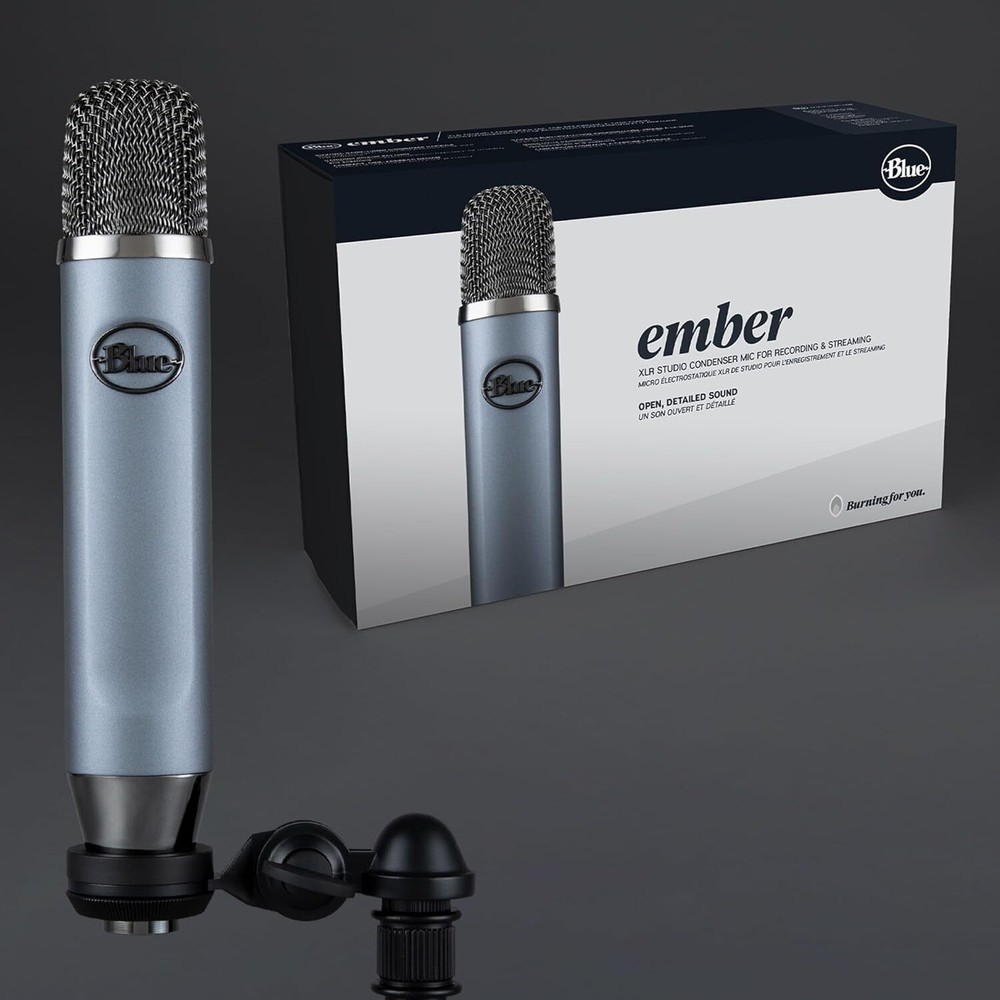 Logitech for Creators Blue Ember XLR Condensor Microphone for Studio, Podcast