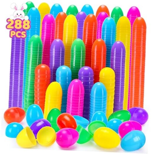 288 Easter Eggs -2.36" Bright Colors Plastic Easter Eggs Empty for 288 Pack