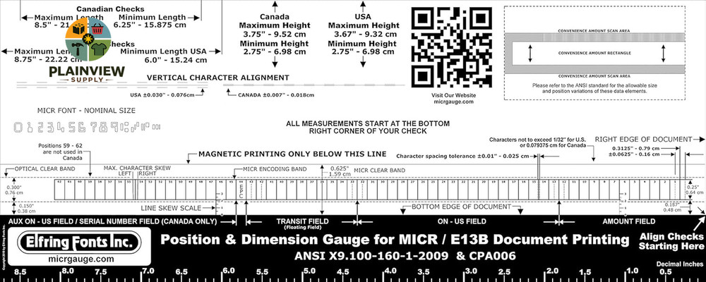 MICR Check Position Gauge