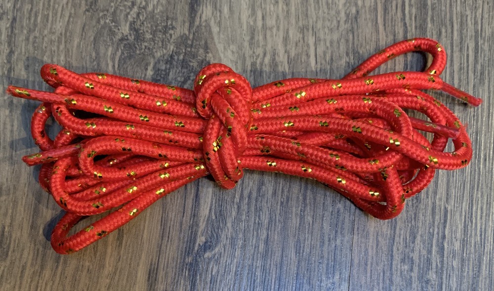 Red And Gold Round Shoelaces- approx. 68” long