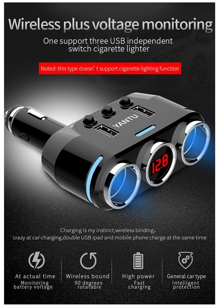 Car Cigarette Lighter type Socket Splitter Adapter