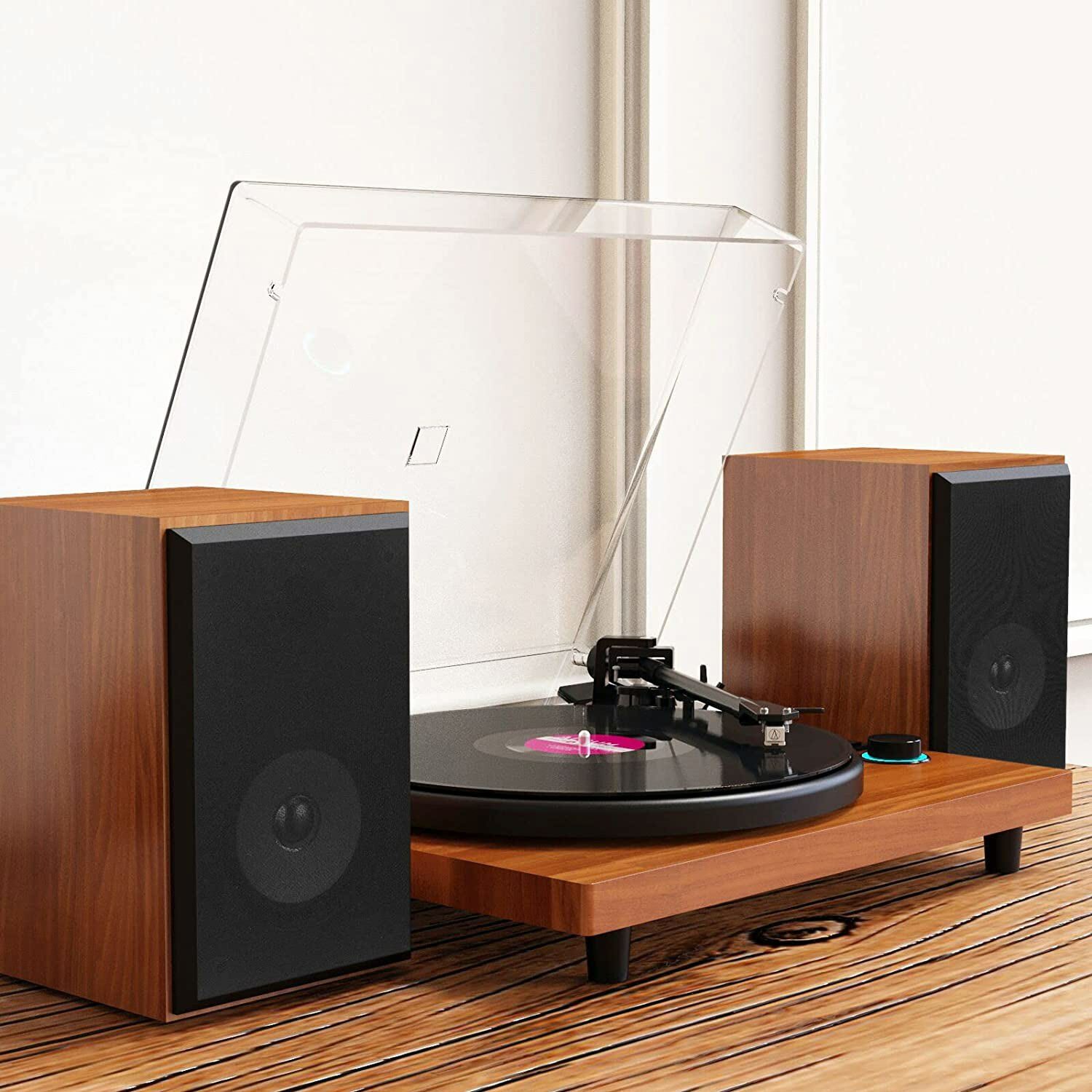 Vinyl Record Player Wireless Bluetooth Turntable HiFi System Magnetic Cartridge