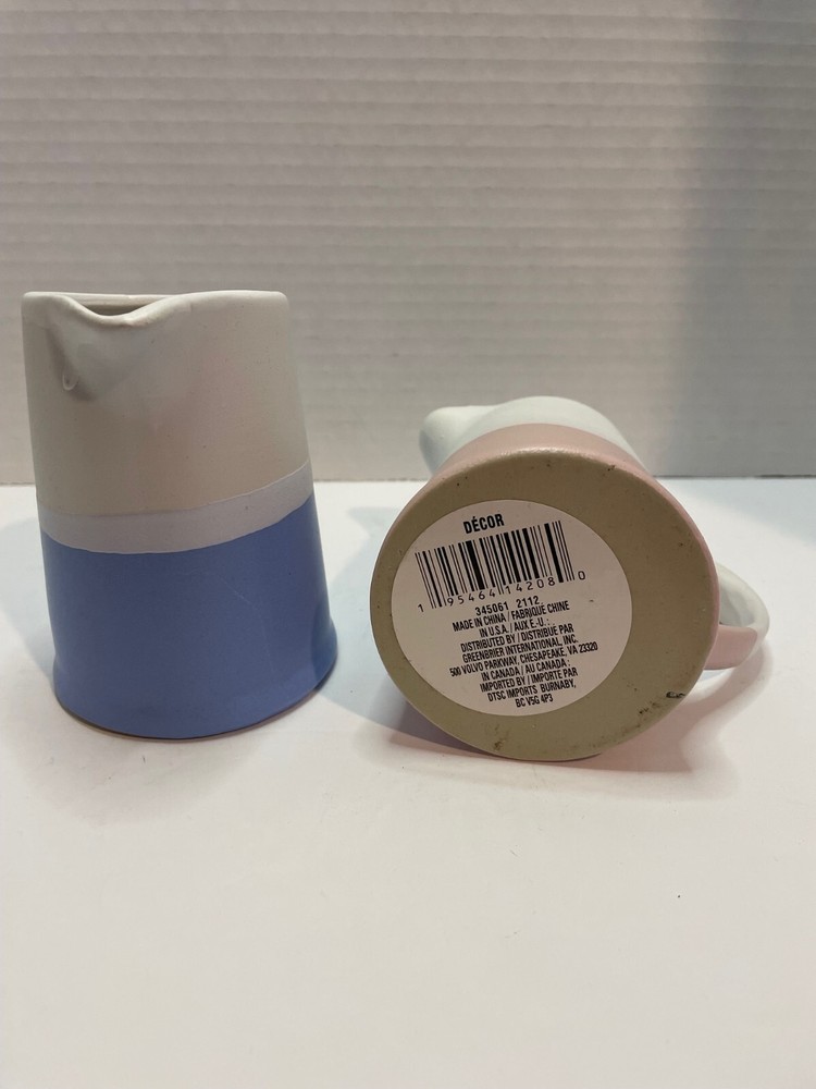 Small Pitchers Ceramic Blue & White and Pink & White