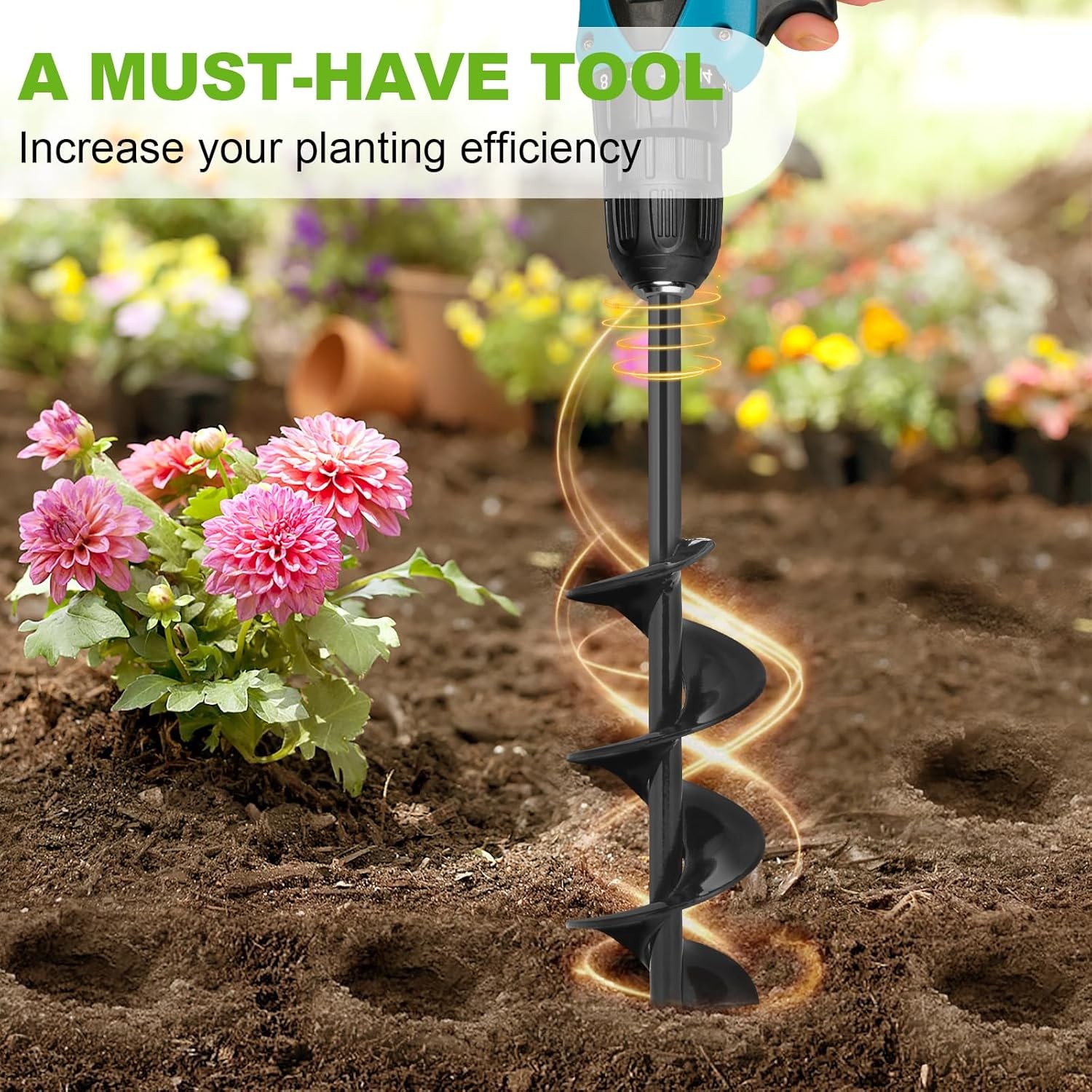 Garden Auger Drill Bit for Planting Bulbs, New, Free Shipping