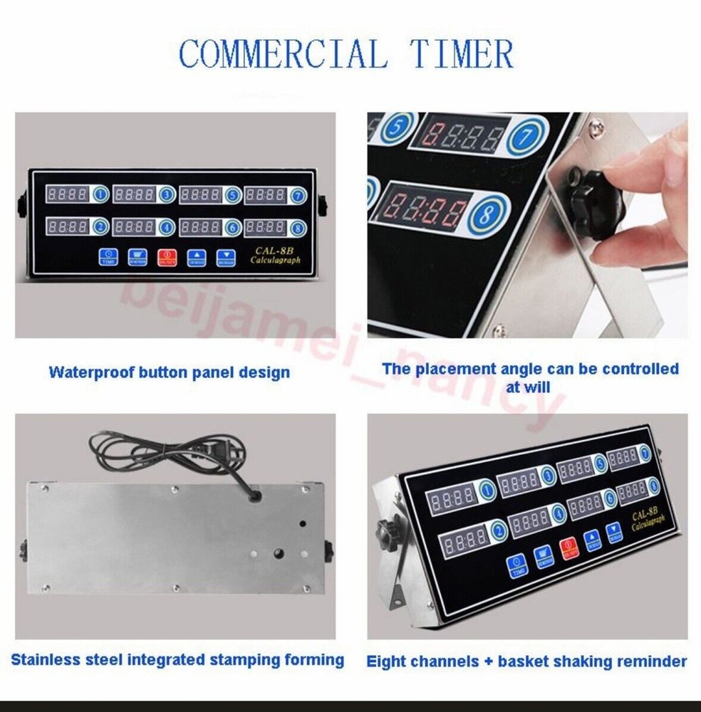 Digital Timer Kitchen Cooking Reminder Portable LCD Calculagraph, 8 Channels