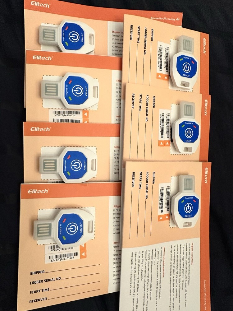 Elitech Tiny-USB Temperature Data Logger Single Use Upto 90Days PDF Report 7pack