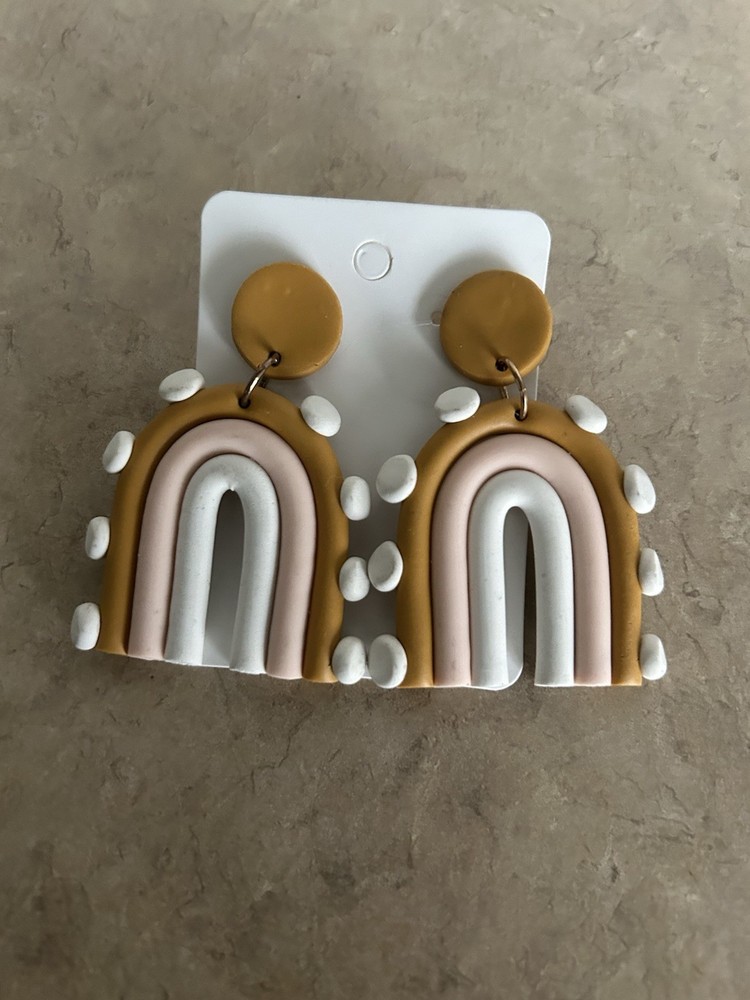 Polymer Clay Rainbow Dangle Earrings