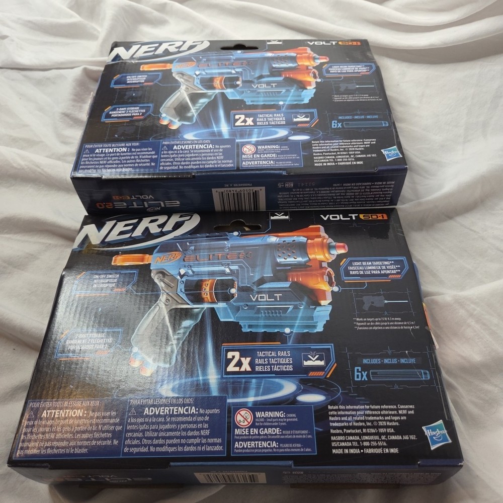 2x Hasbro NERF Elite 2.0 Volt SD-1 Blaster with 6 Darts Light Targeting (CMS)