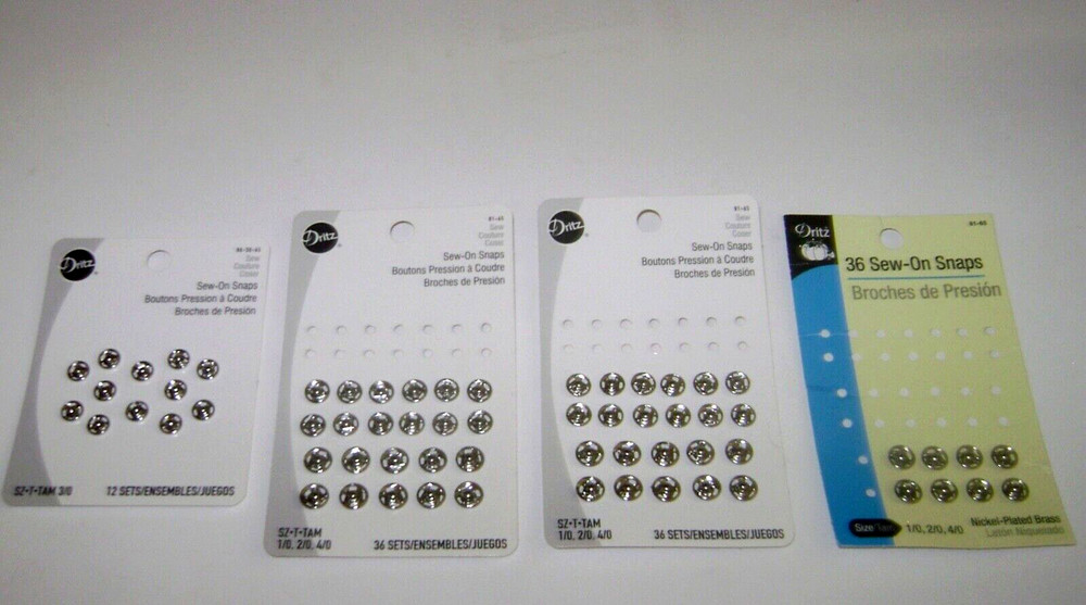 64 New Dritz Snaps - Size 1/0 2/0 & 3/0
