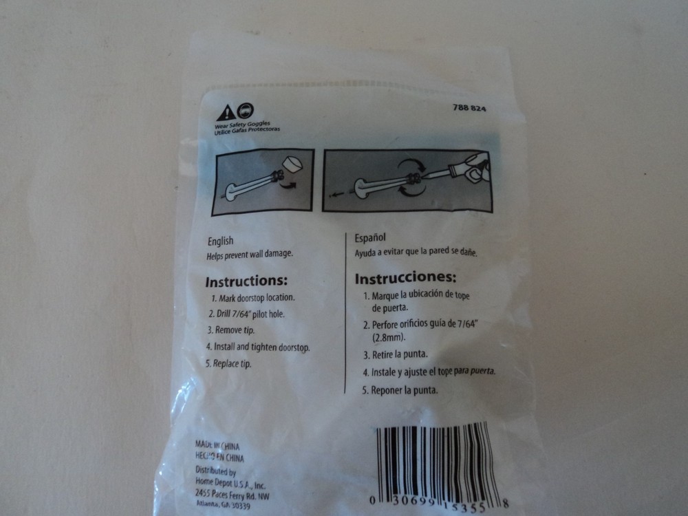 Everbilt Solid DOORSTOP Durable White Enamel FINISH NEW, Fast, Free Ship